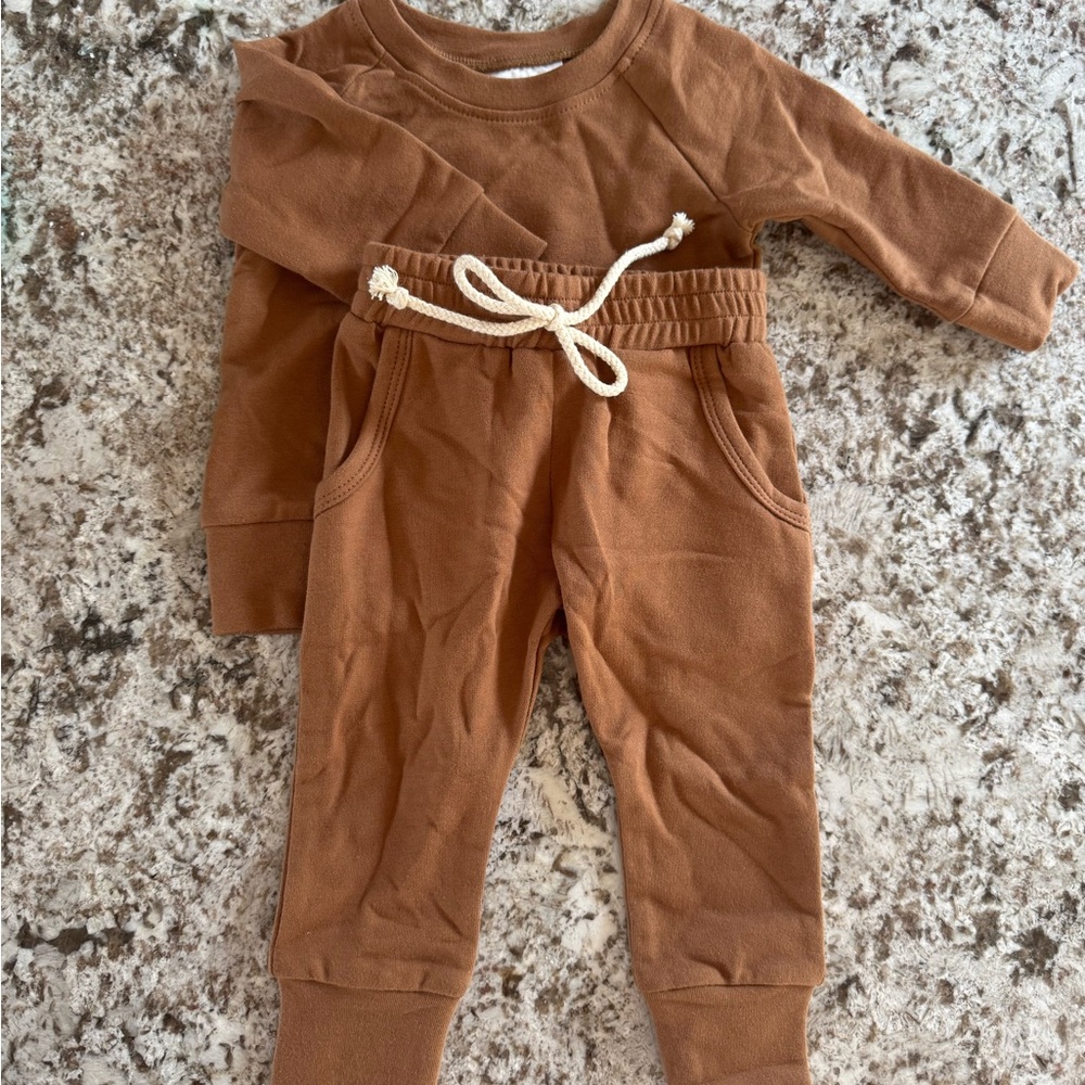 Warm Tan Kids Matching Set 6-12 Months